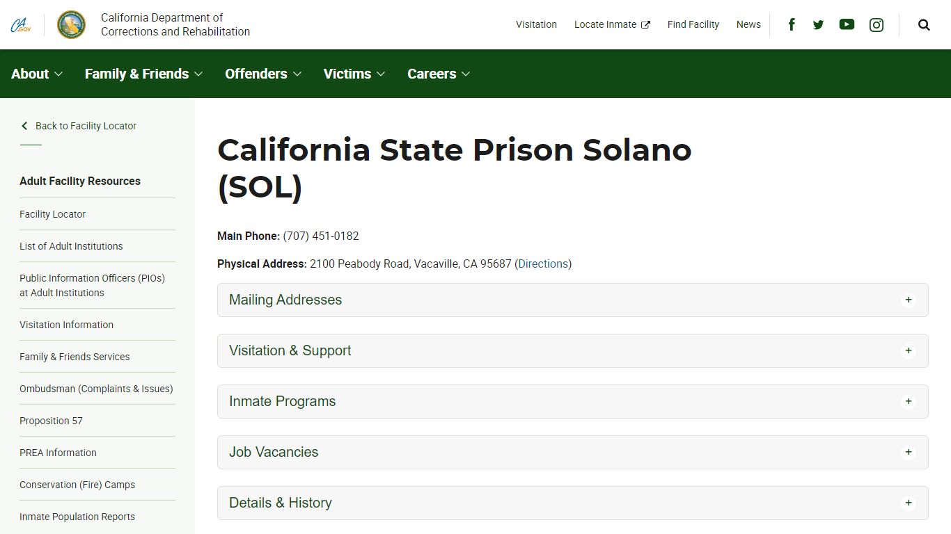 California State Prison Solano (SOL) - California ...
