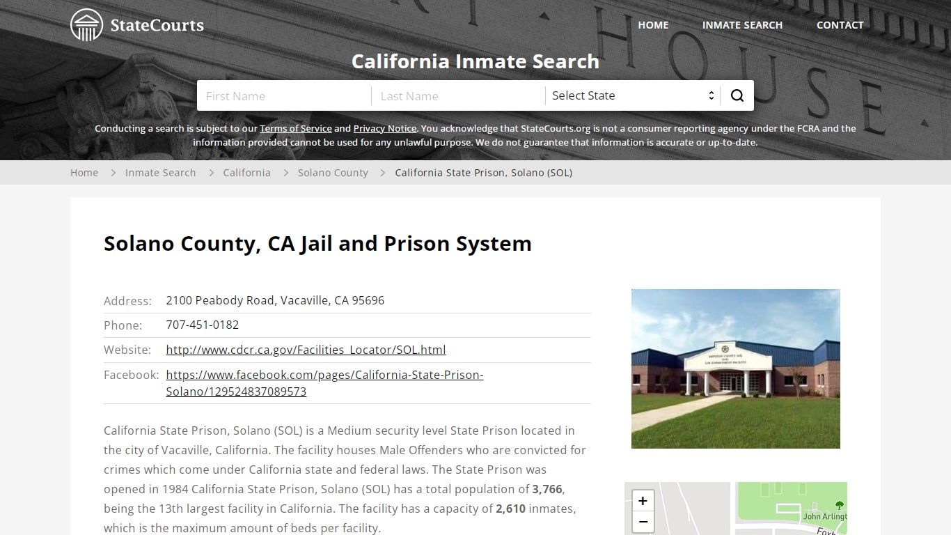 California State Prison, Solano (SOL) Inmate Records ...