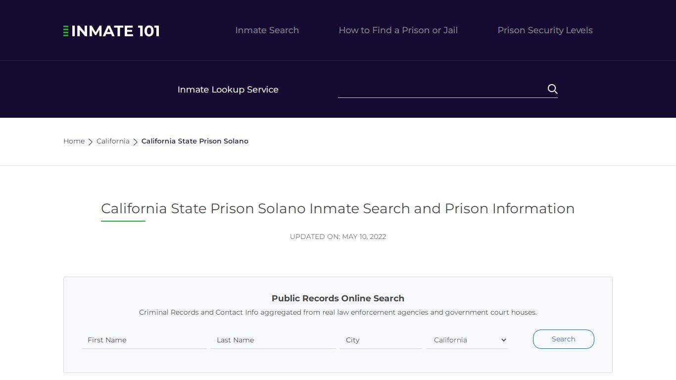 California State Prison Solano Inmate Search, Visitation ...
